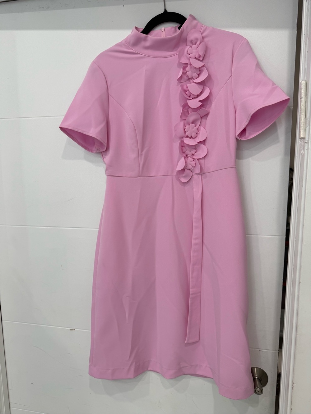 STYLEWE Pastel Pink Short-Sleeve Dress with Subtle Texture